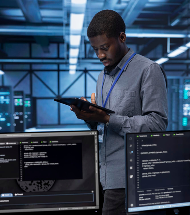 IT professionals collaborating